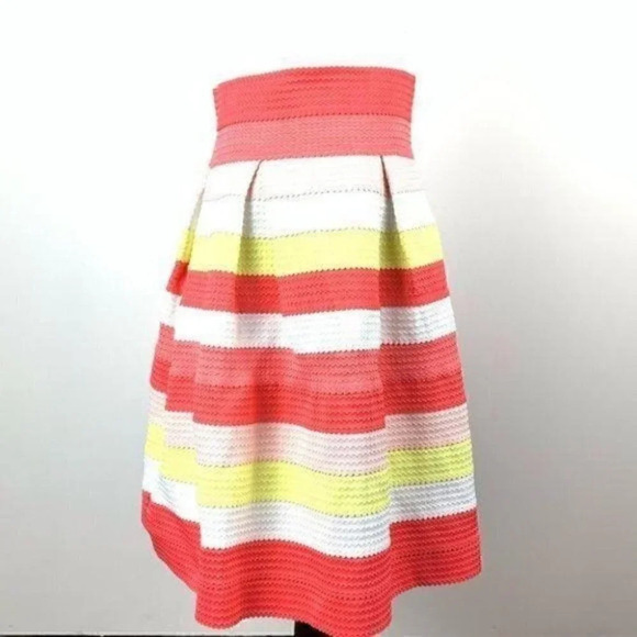 7th Avenue design studio New York and Co skirt sz M multicolored pastel striped - Picture 3 of 8